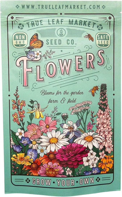 All Annual Wildflower Mix Seed for Planting - 1 Lb ~16,000+ Seeds - 21 Varieties Including California Poppy, Indian Blanket, Scarlet Flax, & More - Attracts Pollinators - Bulk Wildflower Seeds