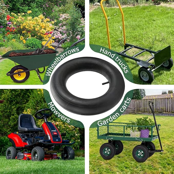 16x6.50-8 Inner Tube 16x7.50-8 Heavy Duty Replacement Tire Tubes with Straight Valve Stem for Mowers, Golf Cart, Tractor, Garden Trailer - 2 Pack
