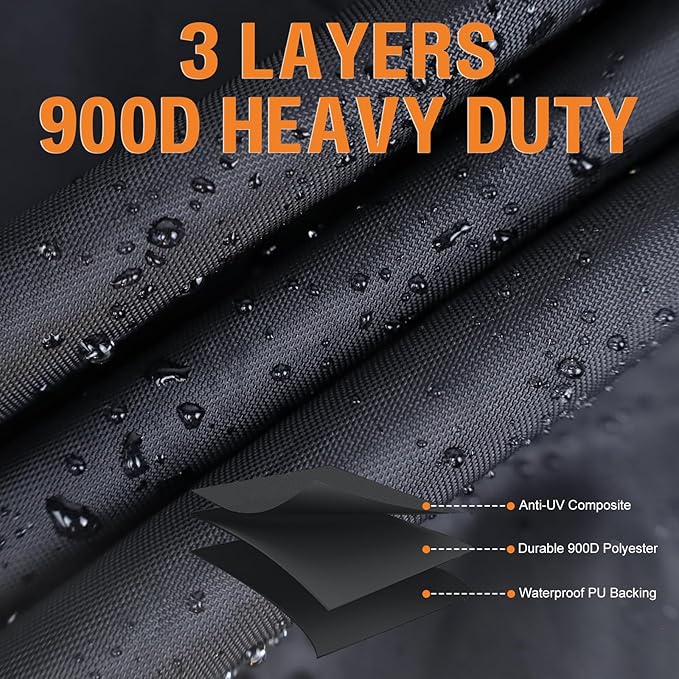 Snow Blower Cover, Heavy Duty 900D Waterproof Snowblower Cover, Outdoor Snow Thrower Protector, Universal Fit for Most Two-Stage&Single-Stage Snow Blowers for EGO, Honda, Ryobi, Cub Cadet, Ariens&Toro