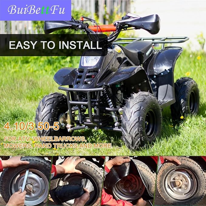 4.10/3.50-5 Inner Tube with TR-87 Bent Valve Stem (2-Pack) - Heavy Duty Replacement for Wheelbarrows, Mowers, Hand Trucks and More 4.10/3.50-5 11x4.00/4.50/6.00-5 Tire and Tube