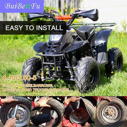 4.10/3.50-5 Inner Tube with TR-87 Bent Valve Stem (2-Pack) - Heavy Duty Replacement for Wheelbarrows, Mowers, Hand Trucks and More 4.10/3.50-5 11x4.00/4.50/6.00-5 Tire and Tube