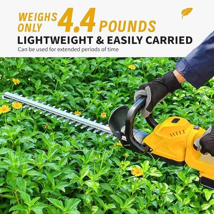 Cordless Hedge Trimmer with Rotatable Handle for Dewalt 20V Battery, 52cm Brushless Motor Trimmers Battery Powered, Electric Hedge Trimmer Bush Trimmers for Garden, Yard(Battery Not Included)