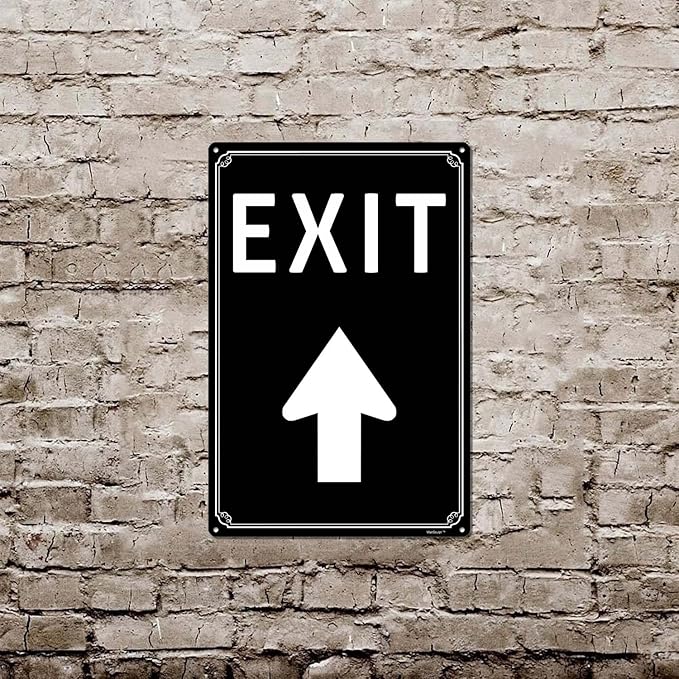 12x16" Exit Sign with Up Arrow - High-Intensity Aluminum Parking Lot Sign, Weatherproof & Fade-Resistant, Ideal for Outdoor & Indoor Use - Curbside Sign