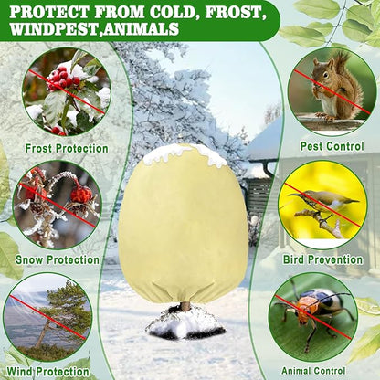 Evoio Plant Covers Freeze Protection 6 x 7 FT 3 oz/yd² Winter Frost Blankets Cloths Fabric Bags with Zipper for Outdoor Plants Tree Shrub Garden Potted Freeze Frost Winterizing Protection