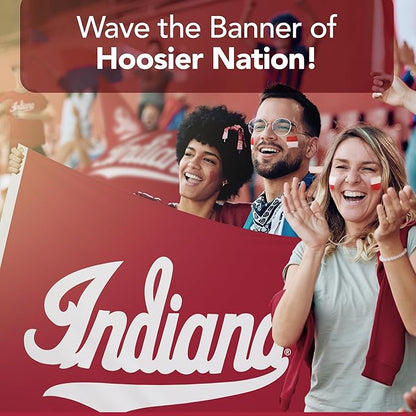 Indiana Hoosiers College Sports Printed Flag - NCAA Licensed - Nylon - School Banner (White, Red) (4' x 6')