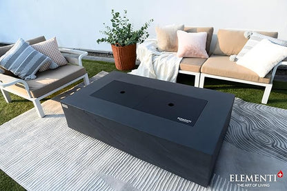 AMS Fireplace | Elementi Plus | Cape Town | 56" Rectangular Slate Black Concrete Natural Gas Fire Pit Table