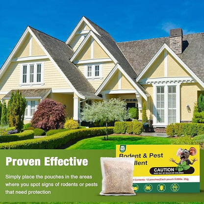 30PCS Rodent Mouse Repellent Pouches for Indoor Use, Peppermint Oil Nature Fomula, Safe for Pets and Family