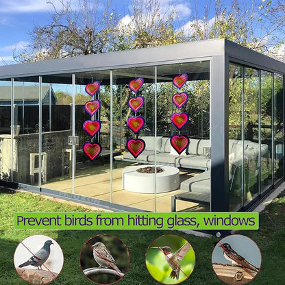 DJUAN Heart Wind Spinners Outdoor Garden Decor - Birthday Gifts for Mom Grandma Women,Metal Hanging Ornaments for Yard Lawn Window Ceiling Home Christmas Day Party Wedding Decoration