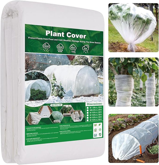 Plant Covers Freeze Protection 10 ft x 33 ft Fabric Frost Cloths for Outdoor Plants 1oz/yd² Floating Row Plant Blankets for Winter Frost Sun Protection