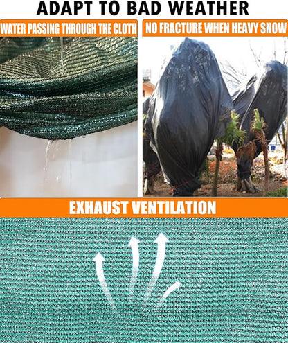 e.share 90% Heavy Duty Shade Cloth for Garden, 10 Ft X 8 Ft Sun Shades Outdoor Patio with Grommets for Plant Covers,Porch Screen,Pergola Shade Cover,Greenhouse,Green