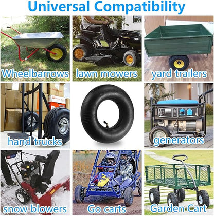 (2 PACK) 4.10/3.50-4 Inner Tube with TR-87 Bent Valve Stem,Replacement for Hand Trucks, Dolly, Lawn Mowers, Wheelbarrows, Generators, Utility Carts