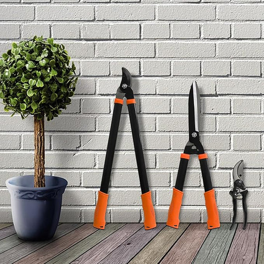 SunnyRoyal 3 pieces Garden Tools Set - Lopper & Pruning Shear & Tree Trimmer Pruner for Lawn Garden Yard Branch Cutting
