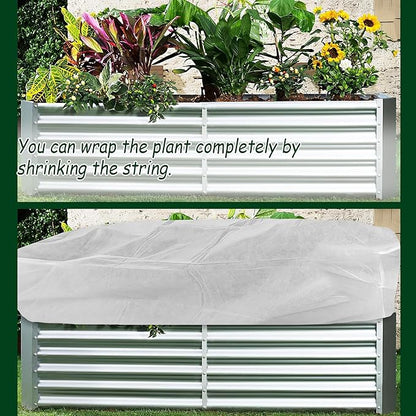 Rectangular Plant Cover Frost Big Size for 4×3×1FT Non Woven Fabric Garden Bed Cover with Zip Drawstring for Winter Cover Protection，Raised Beds Protect Plant Vegetable from Winter Frost