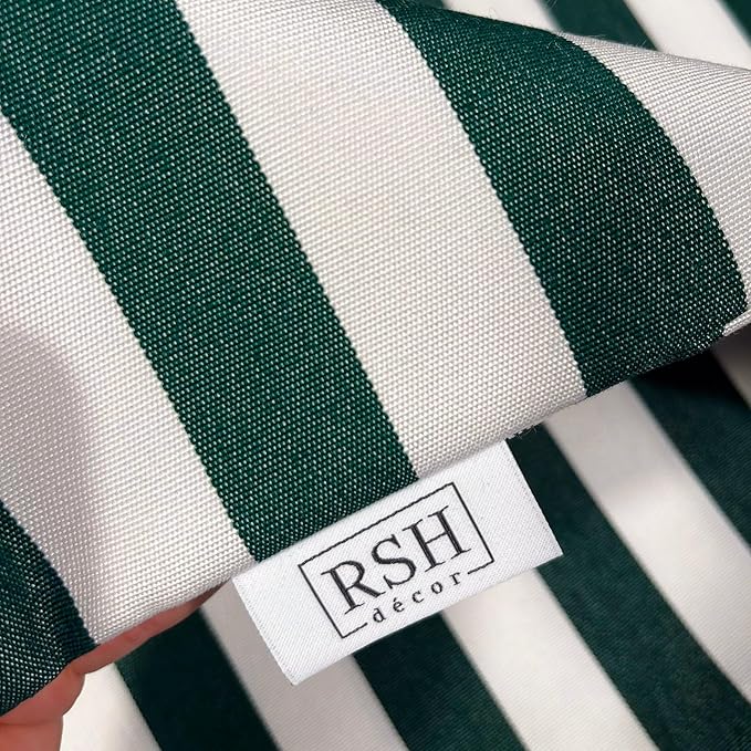 RSH DECOR: Sunbrella Pillow Covers Set of 4 | Covers Only - 20" x 12" | Outdoor Lumbar Pillow Covers Crafted with Sunbrella Performance Fabric | Mason Forest Green