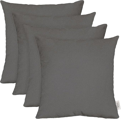 RSH DECOR: Sunbrella Square Throw Pillows Set of 4 | 24" x 24" | Water and Fade-Resistant Performance Fabric | Outdoor Pillow Covers with Down-Alternative Inserts | Made in USA (Cast Charcoal Grey)