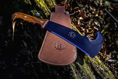 Woodmans Pal - Multi-Use Axe Machete with Sheath - Survival Machete Ideal for Camping, Fishing, Hunting, Bushcraft - Perfect Brush Axe for Surveying… (Wood Handle)