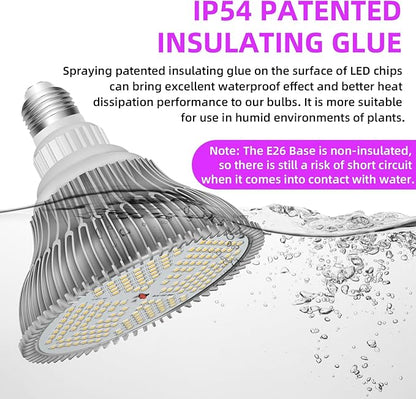 Intpro LED Grow Light Bulbs for Indoor Plants 2Pack, Plant Grow Light Bulb, Grow Bulb Full Spectrum E26 Base, Grow Light for Indoor Plants, Seed Starting