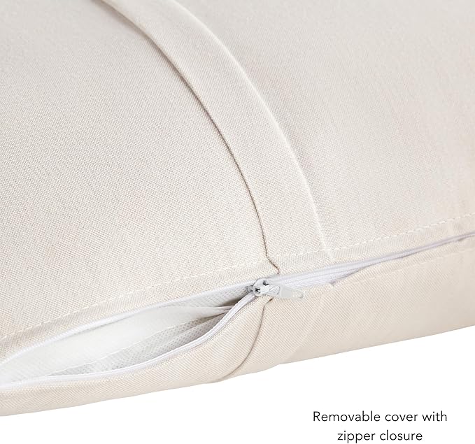 Greendale Home Fashions Sunbrella 20" Square Outdoor Throw Pillow with Removable Cover (Set of 2), Cast Pumice 2 Count