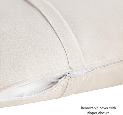 Greendale Home Fashions Sunbrella 21'' x 14'' Rectangle Outdoor Throw Pillow with Removable Cover (Set of 2), Cast Pumice