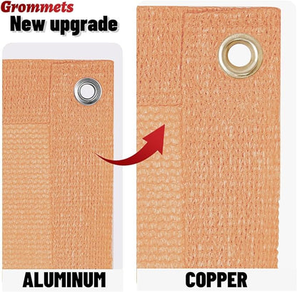 SUNNY GUARD Shade Cloth Custom Size 3x6 FT Sun Shade Screen Fabric Shade Cover Tarp with Grommets for Pergola Backyard Garden, Peach Fuzz(We Customized)