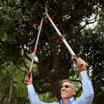 THANOS B1102 Extendable Anvil Loppers Tree Trimmer with Compound Action,Chops Thick Branch Ease,27-41''Telescopic Heavy Duty Branch Cutter,2 inch Clean Cut Capacity