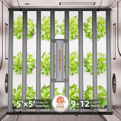 Spider Farmer G1000W Commercial Grade Cost-Effective 1000W LED Grow Lights, 2025 Upgraded App Remote Control, Vertical Farming Co2 Bar LED Growing Lamp, 4x4 & 5x5 Coverage
