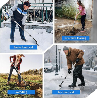 Garden Flat Shovel,Heavy Duty Weeding Tools Gardening,57 Inch Multifunctional Garden Cleaning Shovels, Floor Scrapers Long Handle,Metal Weeding Scraper for Lawn Edging, Ice Scraper, Snow Shovel