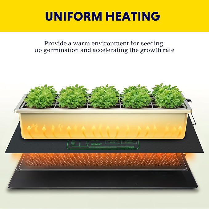 iPower Waterproof Seedling Heat Mat 48" x 20", ETL Certified Durable Germination Heating Pad, for Seed Starting Propagation