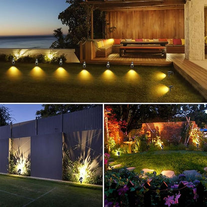 Low Voltage Landscape Lights 6 Pack, 69ft Cable Spotlight Outdoor with 12V Transformer, IP65 Waterproof Plug in Spot Lights 2700K Warm White for Yard, Plant, Lawn, Tree, Flags, Garden