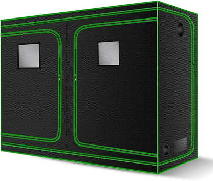 MELONFARM 4x8 Grow Tent, 96"x48"x80" High Reflective 600D Diamond Mylar Canvas with Observation Window and Floor Tray for Hydroponic Indoor Plant Growing