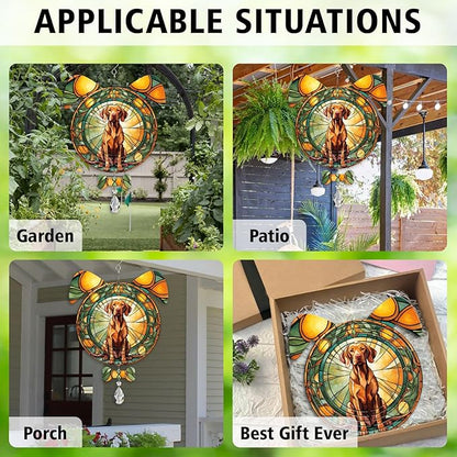Vizsla Dog Ears Wind Spinner, Vizsla Wind Spinner Hanging for Yard and Garden V02