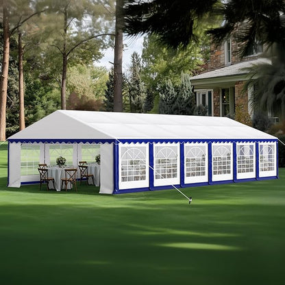 GREEN PARTY 20x40FT Party Tent Heavy Duty, Large Wedding Event Shelters with 7 Carry Bags & Removable Sidewalls, Outdoor Canopy Gazebo Commercial Tents for Parties Carport Camping Garden Patio
