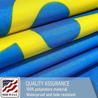 Ukraine Trident Flag 4x6 FT Made in The USA-Heavy Duty Vibrant Colors Double Sided Ukrainian UKR Flag with 2 Brass Grommets for Home/Company/Indoor Outdoor Decoration