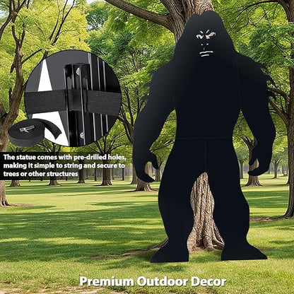 7.4Ft Tall Bigfoot Metal Outdoor Decor Big Foot Sasquatch Gifts for Men/Women/Dad Unique Bigfoot Silhouette Statues Perfect for Patio and Lawn Decor, Garden Decor, Yard Art, Yard Display