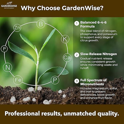 Professional Citrus Fertilizer + Vital Micronutrients; Perfect Balanced NPK for All Citrus; for Indoor and Outdoor Plants; Orange, Lime, Avocado and Lemon Tree Fertilizer (4 QUARTS)
