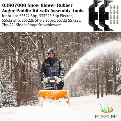 03807000 Snow Blower Auger Paddle Replaces Ariens 03807000 Auger Blade for Ariens 522 Snowblower Paddles Ariens SS522E Paddle Ariens SS322, SS322E, SS522, SS722, SS722C, 938017, 22" Snowblower