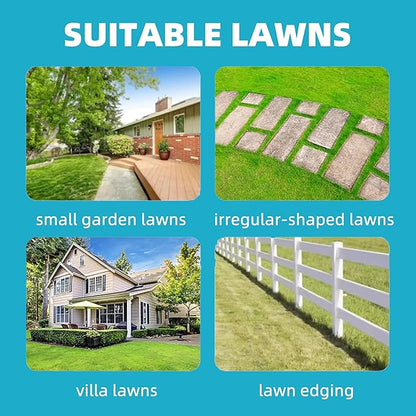 RB 9" Small Lawn Mower for Small Spaces, 40V 2Ah Battery & Charger, Ultra-Light Mini Cordless Lawn Mower with Brushless Motor, 3 Cutting Heights, One-Hand Steering, Upright Storage for Tiny Yards