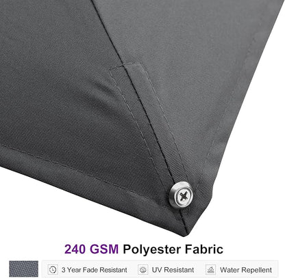 PURPLE LEAF 10' X 13' Rectangle Patio Umbrella with Base Large Windproof Offset Hanging Outdoor Umbrella Cantilever Umbrella Outdoor Patio Grey