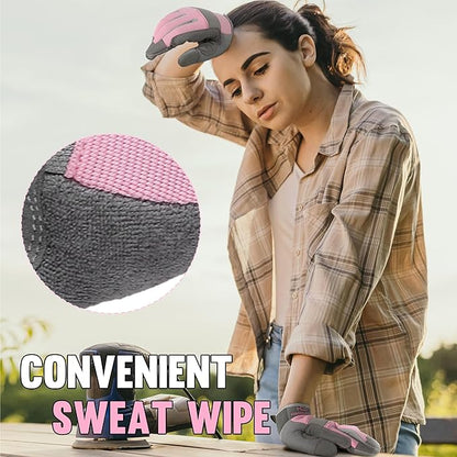 HANDLANDY Women Safety Work Gloves Utility Touch Screen Working Grip Glove for Yardwork Gardening Breathable Mechanic Gloves