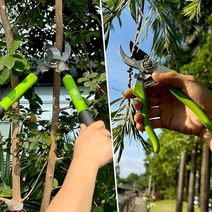 Loppers for Tree Trimmer 15" Branch Cutter Bypass Tree Clippers Rust-Resistant Blade,Tree Loppers Up to 1.5" Diameter Cut Capacity,Pruning Shears with Shock-Absorbing Handle,Gardening Pruners Tools