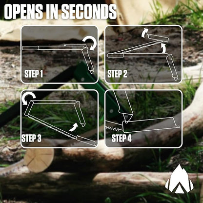 AGAWA - BOREAL15 Tripper Kit - Includes 15" Folding Saw, Nylon Carrying Case, 15" All-Purpose & 15" Aggressive Blade - For Camping, Hiking & Survival Gear (Black Frame/Green Handle)