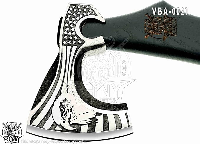SHINY CRAFTS-Axes Berserker Axe Hatchet Tomahawk Battle Axe-Handmade Viking Axe with Carbon Steel Head with Ashwood Handle Viking Gifts for Men with Premium Quality Leather Sheath (SCA 21)