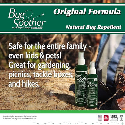 Bug Soother Refill - Natural Insect, Gnat and Mosquito Repellent & Deterrent - 100% DEET-Free Safe Bug Spray for Adults, Kids, Pets, Environment - Includes Free 1 oz. Travel Size. (16 oz.)