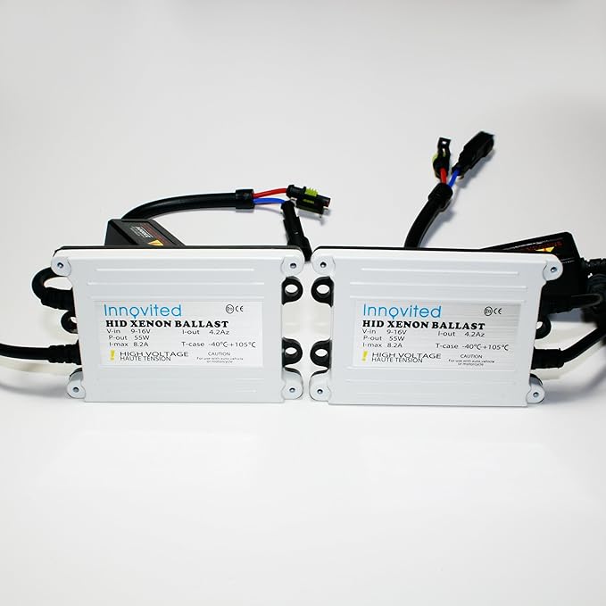 Innovited 2pcs 55w Ac HID Slim Digital Ballast for H1 H3 H4 H7 H10 H11 9005 9006 D2r D2s Universal Fit