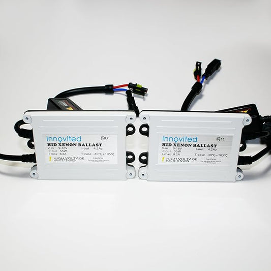 Innovited 2pcs 55w Ac HID Slim Digital Ballast for H1 H3 H4 H7 H10 H11 9005 9006 D2r D2s Universal Fit