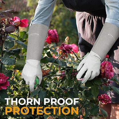 HANDLANDY Long Garden Gloves Thorn Proof for Women & Men, Rose Pruning Gauntlet Gloves, Best Protection Tool for Gardener