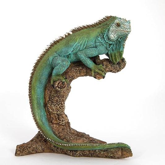 Large Iguana Garden Statue – 22” Realistic Lizard Sculpture for Indoor or Outdoor Use | Tropical Reptile Decor for Patio, Lawn, Poolside, or Home Display – Cast Polyresin Full Color