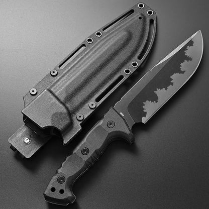 GTK7 Fixed Blade Knife DC53 Steel Blade Full Tang Nylon Fiberglass Handle EDC Fixed Knifes for Outdoor Camping Bushcraft (black)