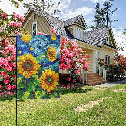 Sunflower Garden Flag Vertical Double Sided Outdoor Yard Flags 12.5x18 Inch Burlap Banners for House Lawn