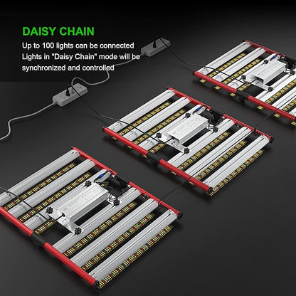 AGLEX 330W Led Grow Lights, Full Spectrum Grow Light with UV IR, Daisy Chain Foldable & Dimmable Plant Bar Style Grow Light for Indoor Growing Commercial Hydroponic Growing Lamp 3x4 FT Core Coverage